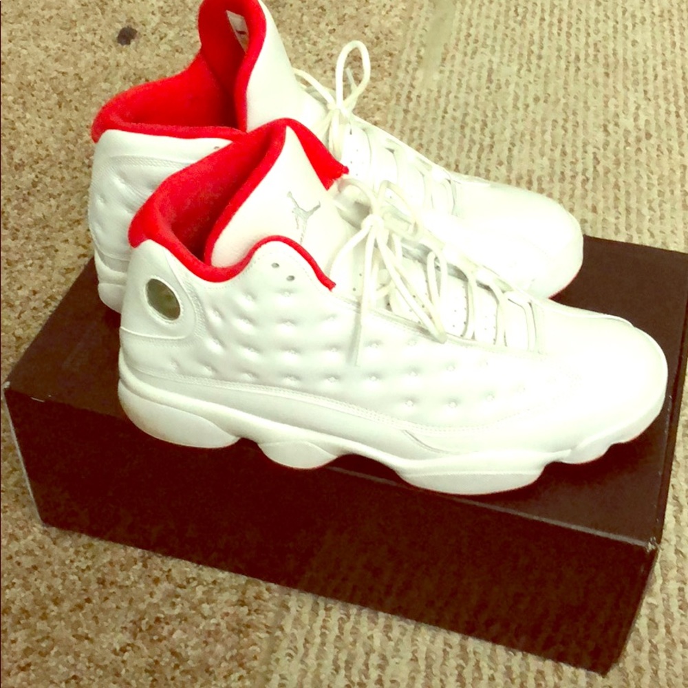 White Jordan 13s